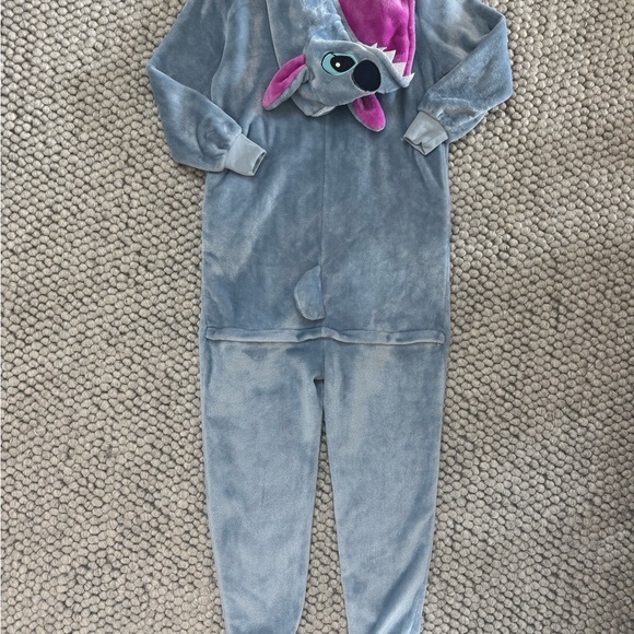 Size 12 Stitch Costume Cozy Blue Hooded Onesie - Picture 8 of 9